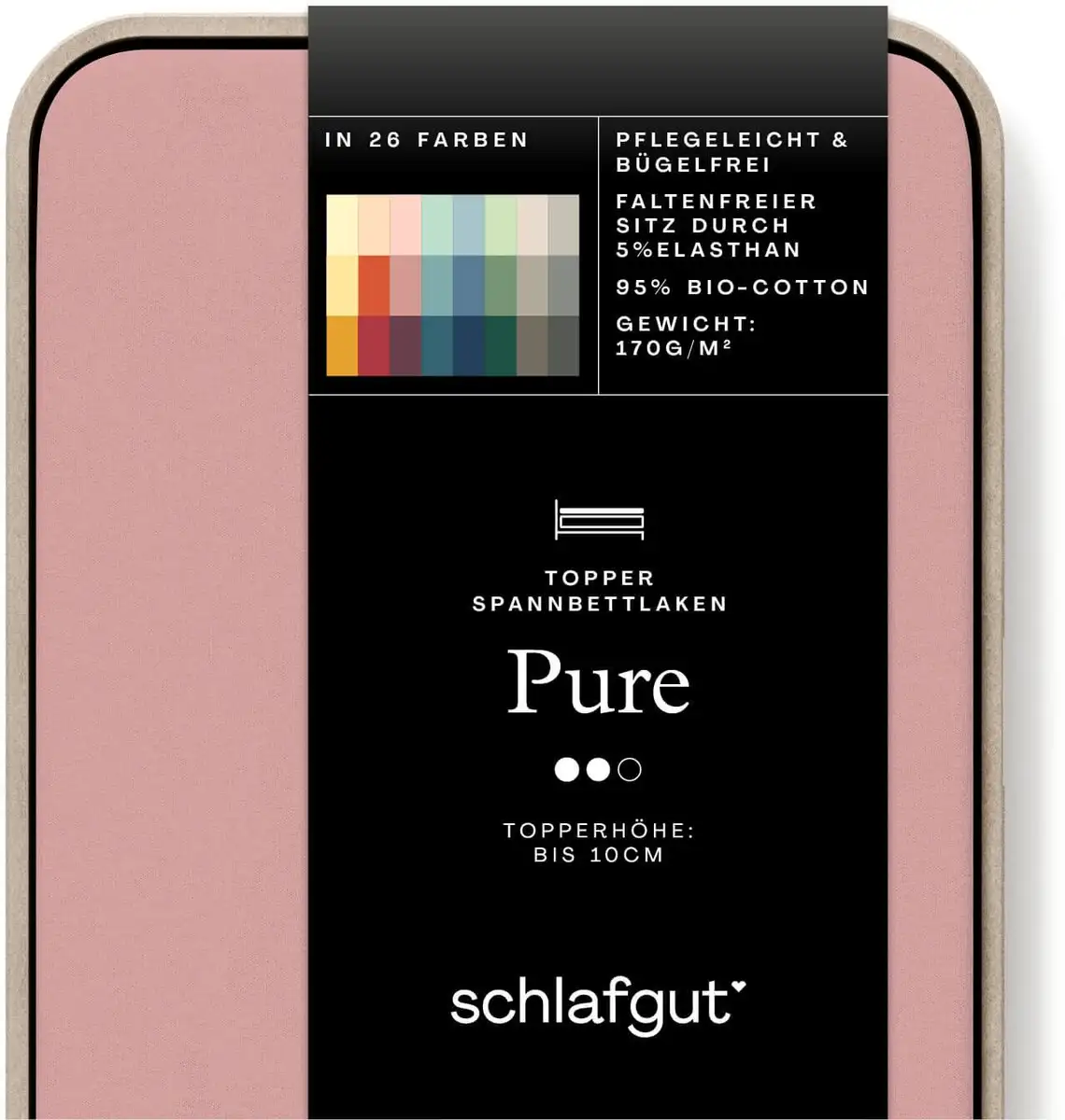 

Простыня Schlafgut Pure Topper 140-160х200-220 см, розовый