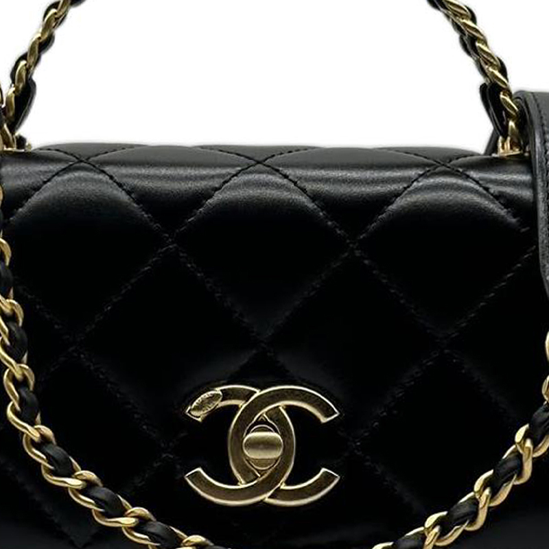Сумка на цепочке из овчины, клатч, сумка, через плечо, кросс-боди мини женская черная CHANEL — фото 2