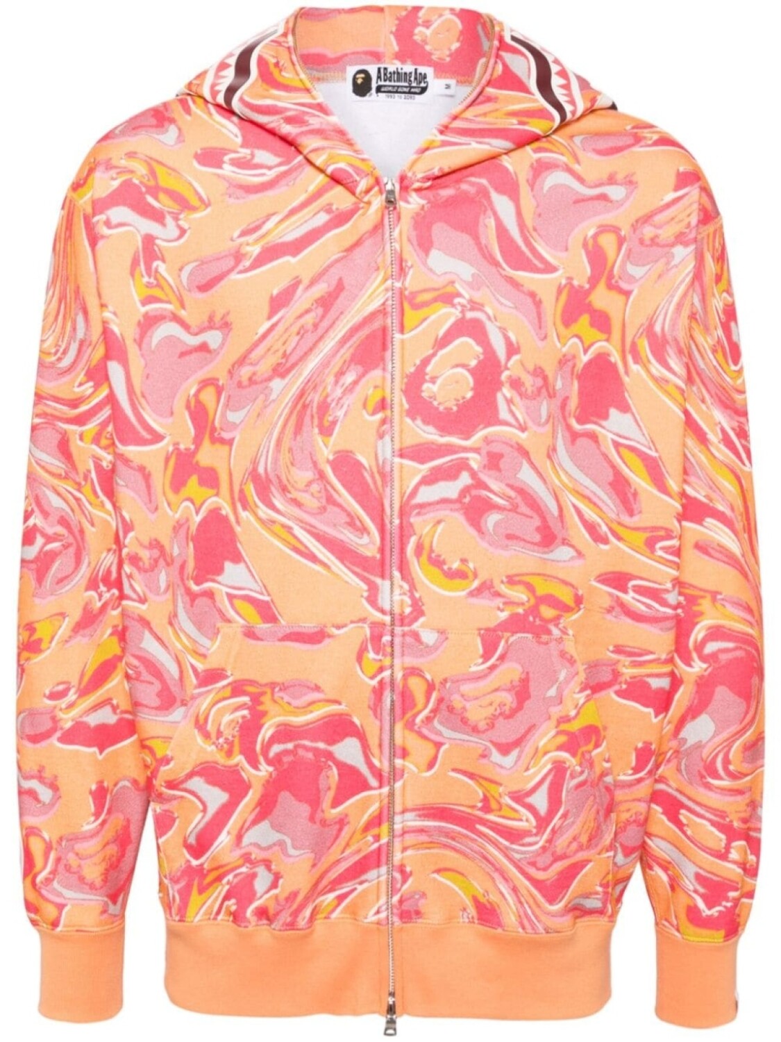 

A BATHING APE худи на молнии, оранжевый