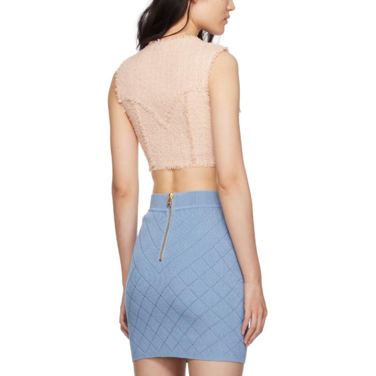 BALMAIN Топ-майка женская розовая V-образный вырез Moderate Others — фото 4
