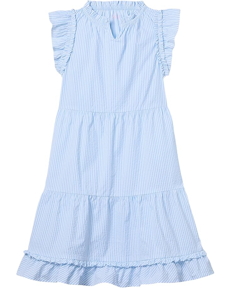 

Платье Vineyard Vines Kids Harbor Tiered Ruffle Dress, цвет Seersucker-jake/Blue