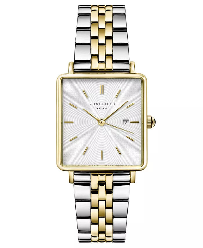 

Женские квадратные двухцветные наручные часы из нержавеющей стали 28 мм Rosefield