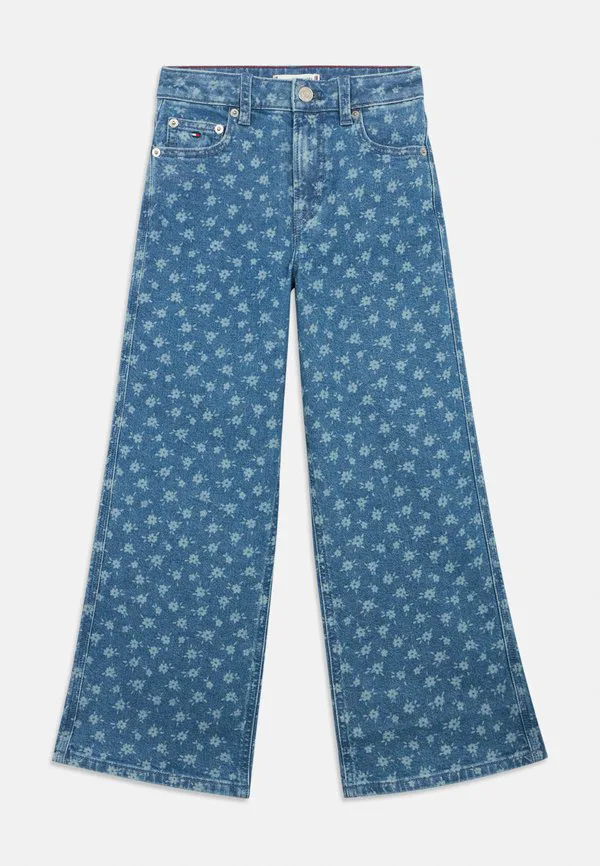 Джинсы mabel с цветочным принтом, широкие штанины, свободный крой. Tommy Hilfiger, Light Blue Denim