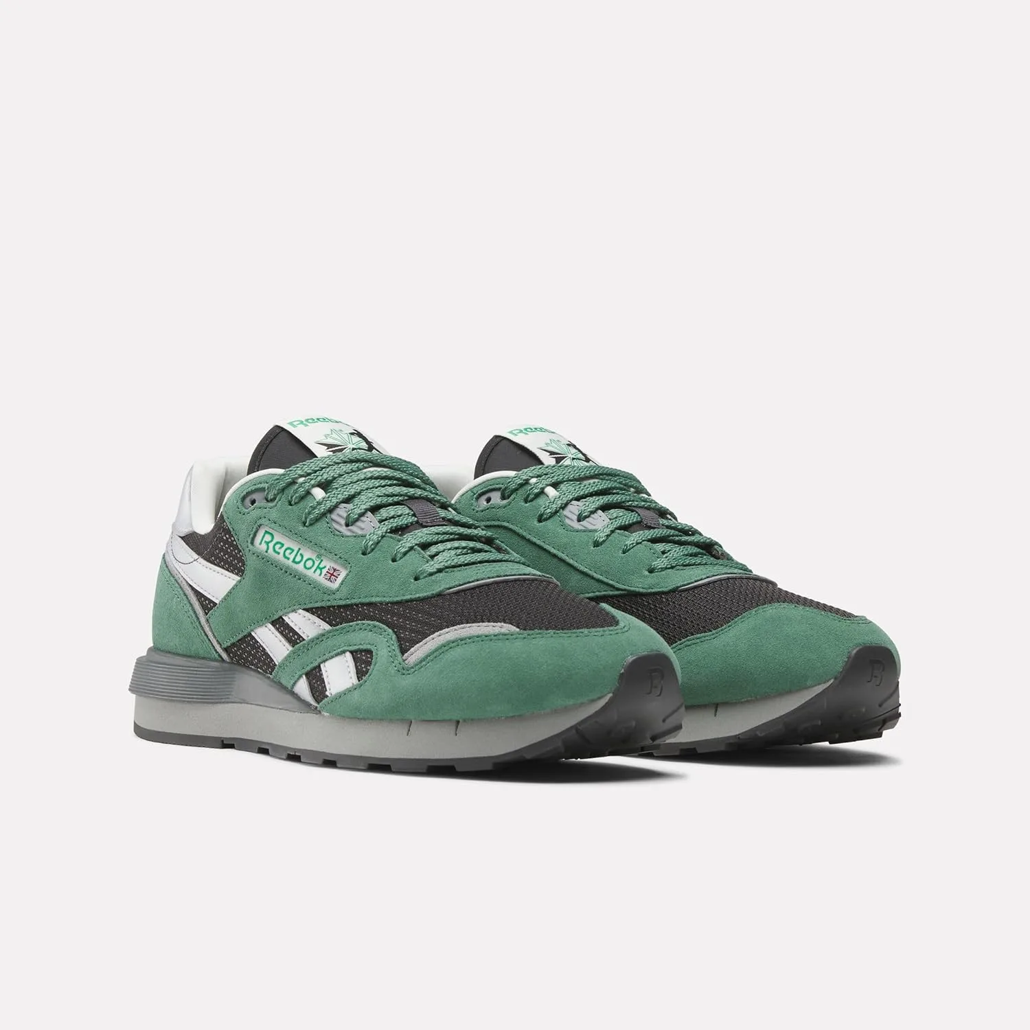 Кроссовки Reebok Unisex Classic Nylon 89, черный/зеленый/серый — фото 3