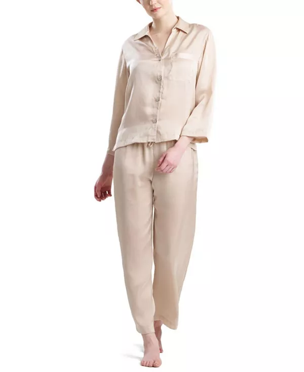 

Пижамный комплект Natori Ashley Icon Notch: топ и брюки. Natori Edit, белый