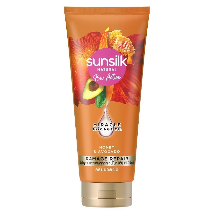 

Sunsilk Натуральный кондиционер Bio Active Honey Avocado Damage Repair 330 мл. ครีมนวด บ, Orange