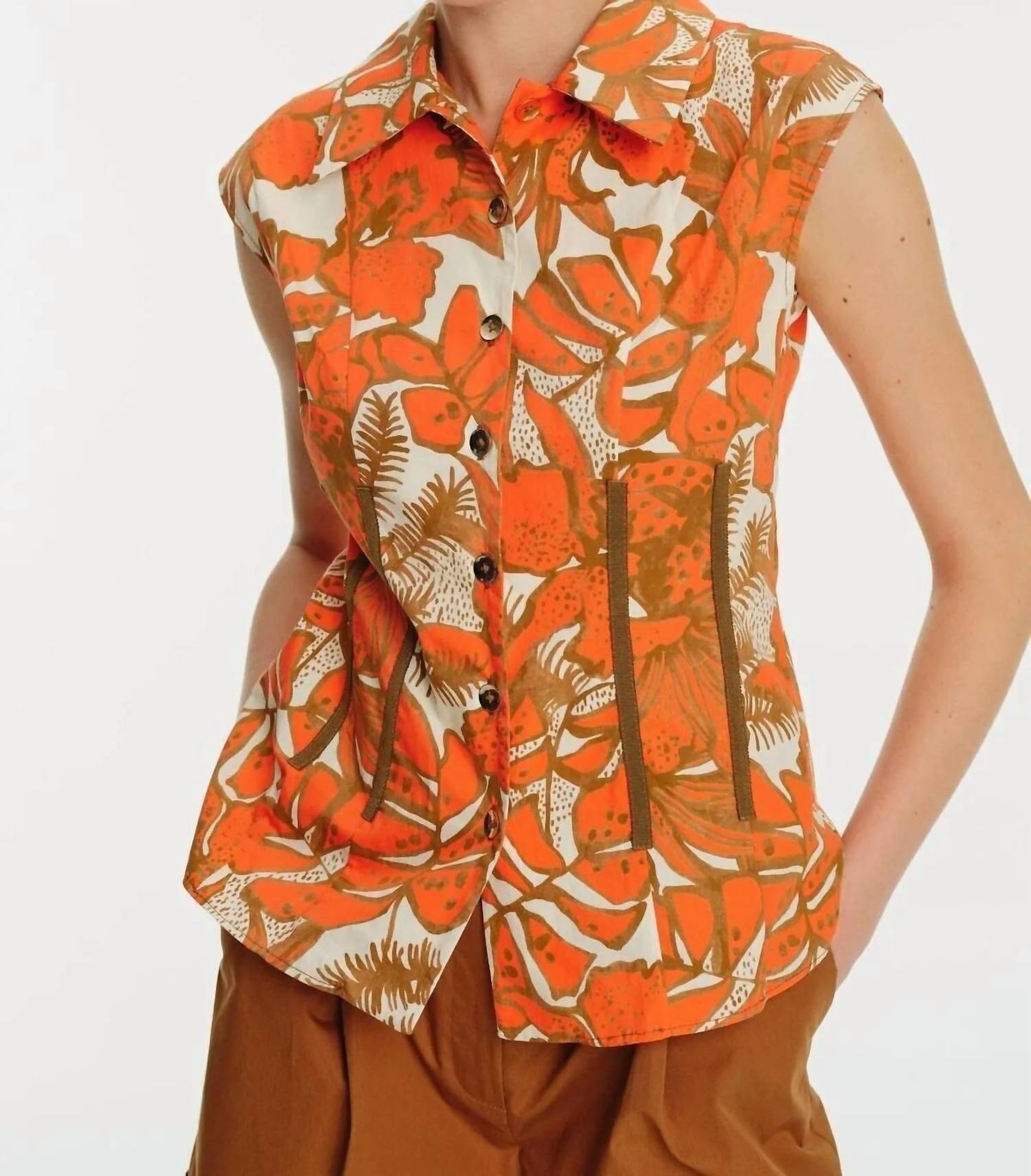 

Рубашка с кружевными рукавами в оригинальном принте EXQUISE, Original Print