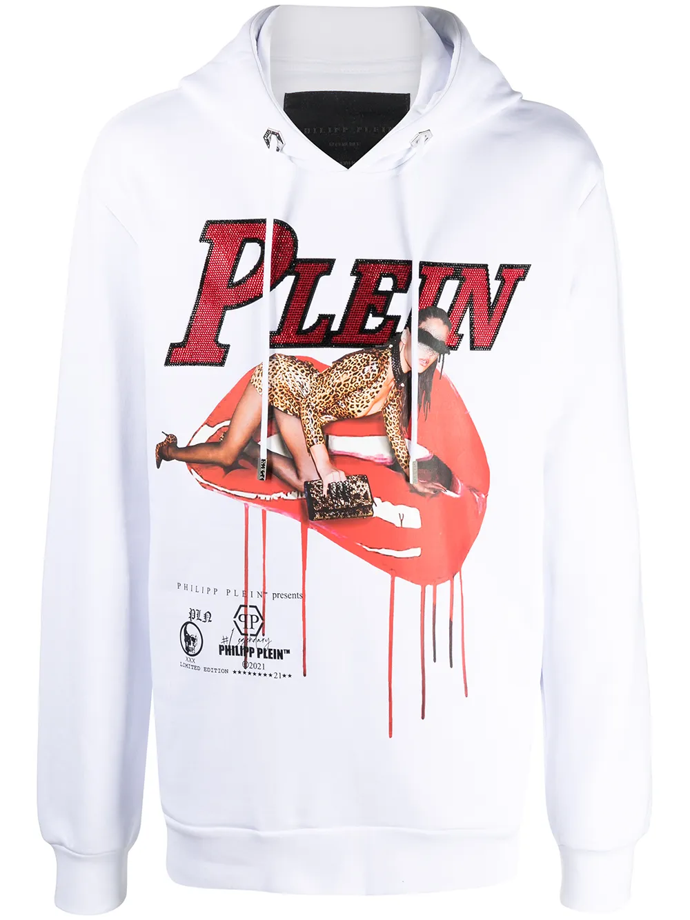 

Худи с графичным принтом Philipp Plein, белый