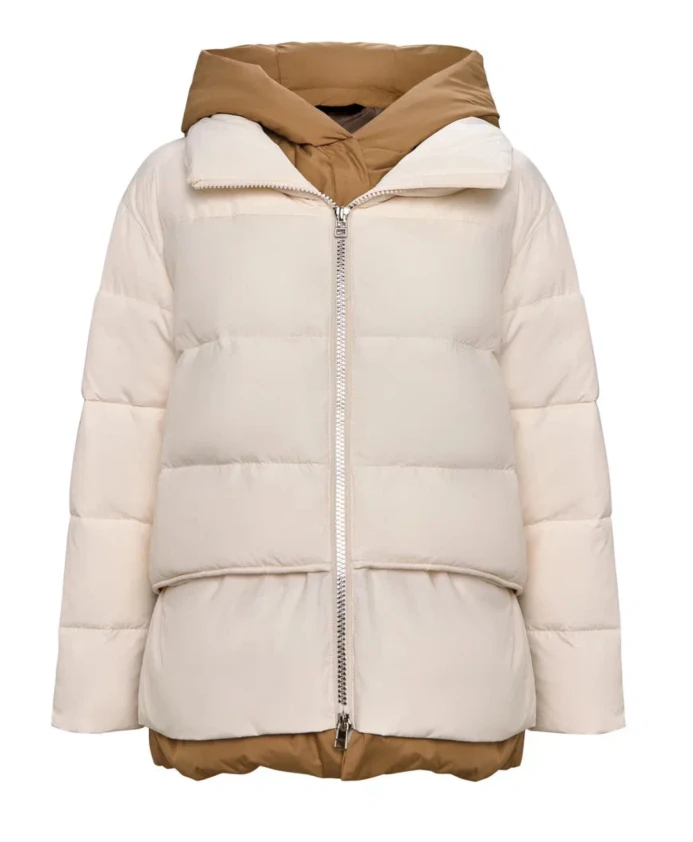 

Пуховая куртка с капюшоном - белая Cesare Gaspari, белый