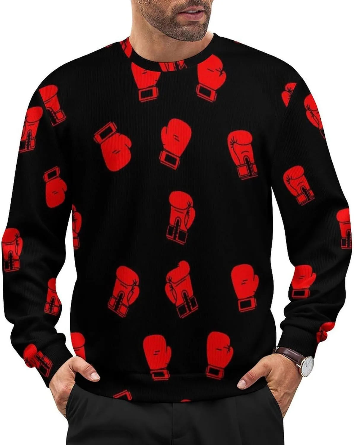 

Мужской свитер свободного кроя с длинными рукавами Meaudiwes