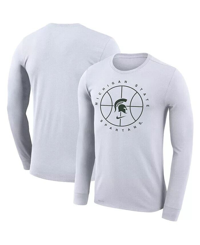 

Мужская белая баскетбольная футболка с длинным рукавом Michigan State Spartans Icon Legend Performance Nike