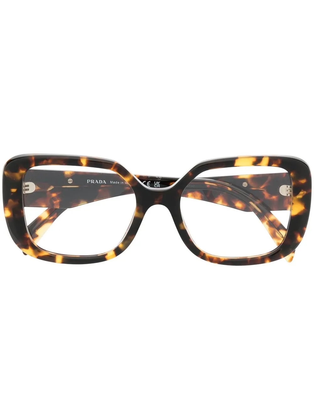 

Очки в квадратной оправе черепаховой расцветки Prada Eyewear, коричневый