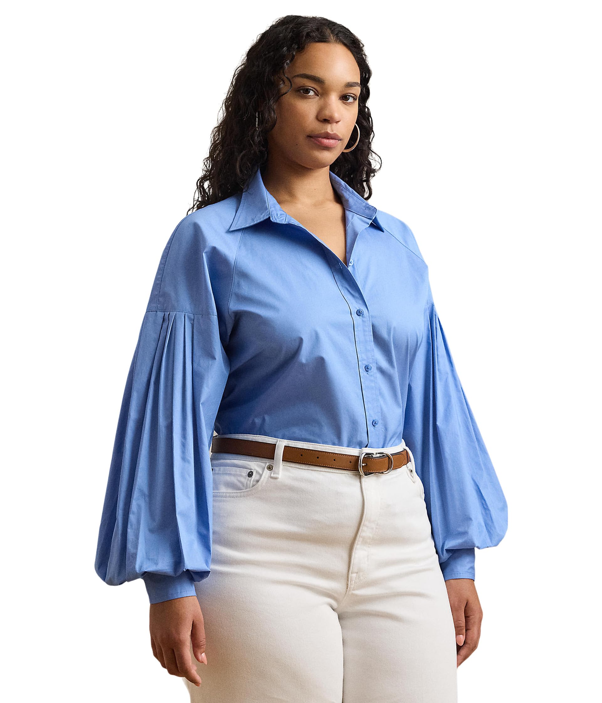 

Футболка Lauren Ralph Lauren Plus Size Jaithey Long, цвет Sky Blue