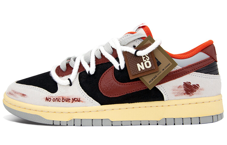 

Кроссовки Nike Dunk Skateboarding Shoes Unisex Low-top Grey/Black/Red, светло-серый