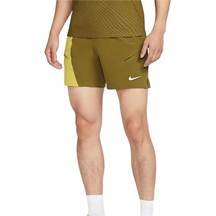 Шорты мужские casual Dri Fit Court Slam Nike, Anti-Aircraft Gun Olive Green/Quartz Saffron/White — фото 3