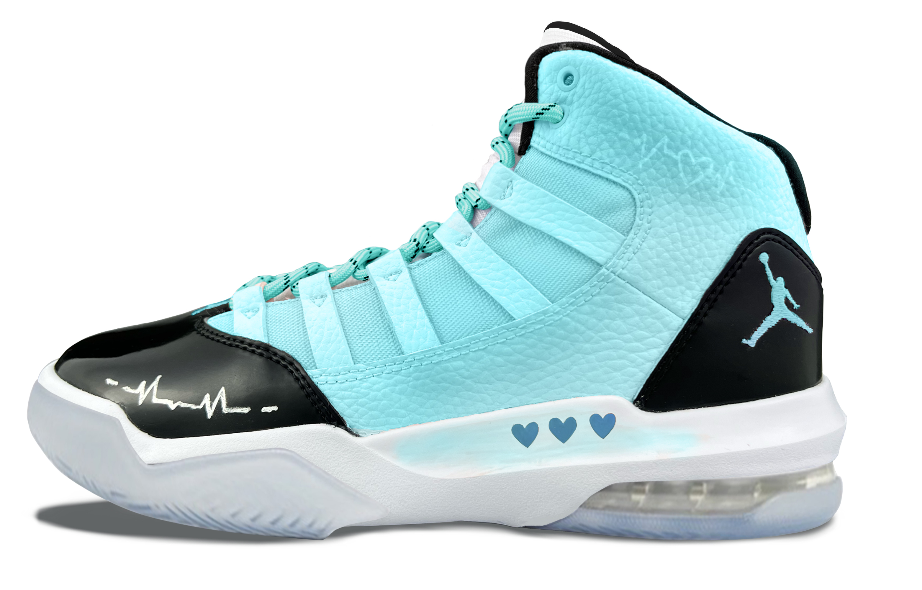 

Кроссовки Jordan Max Aura 1 Vintage Basketball Shoes Women's High-top Blue/white/black, цвет Tiffany Blue