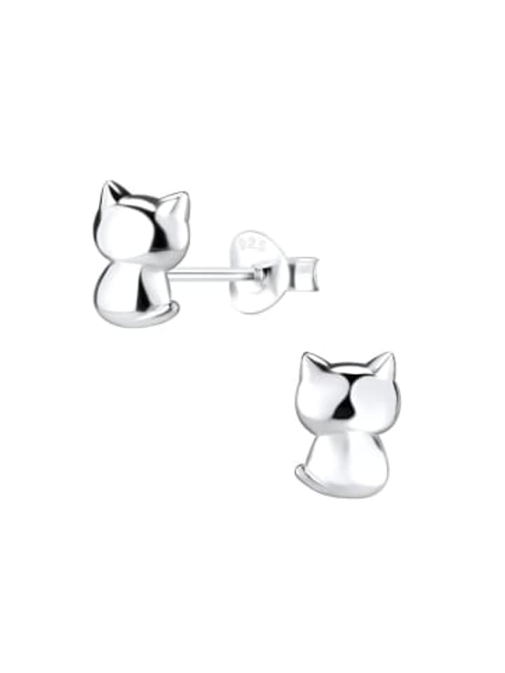

Alexander York Серьги-гвоздики в виде кошек из серебра 925 пробы, комплект из 2 штук