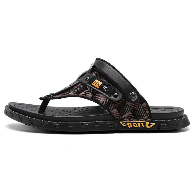 

Shiozawa Мужские шлепанцы с резиновой подошвой, устойчивой к истиранию, коричневые, цвет Brown