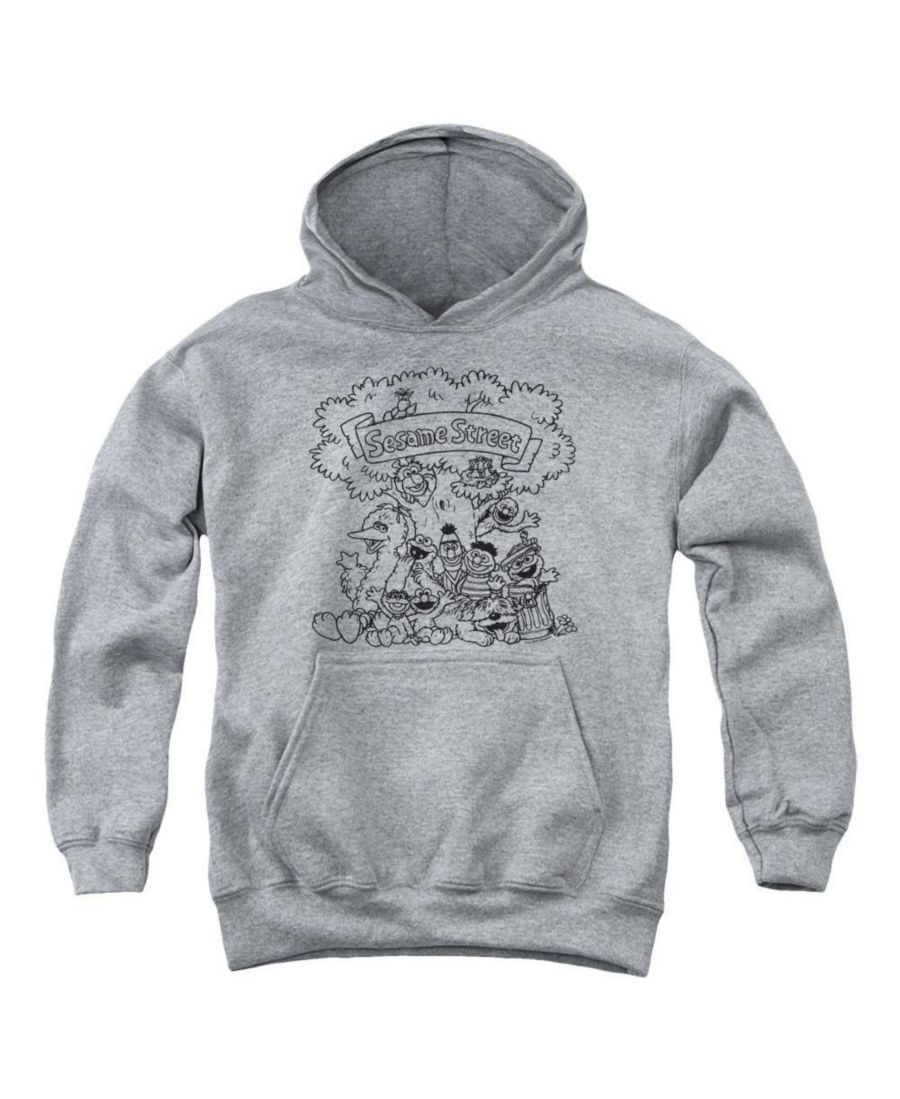 

Молодежная простая уличная толстовка с капюшоном Sesame Street, Medium grey