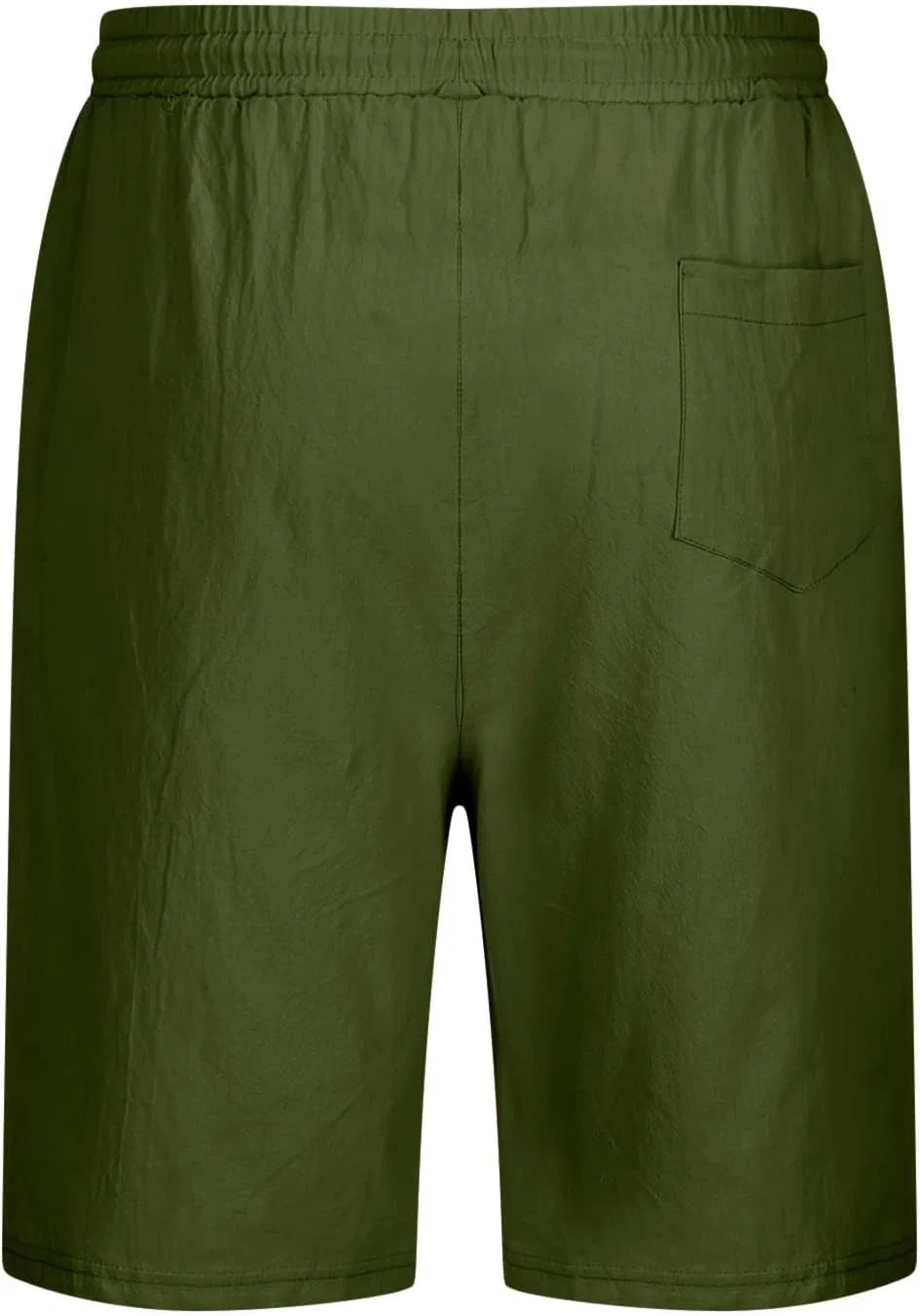 Шорты спортивные на завязках, Cotton Linen, Army Green — фото 2