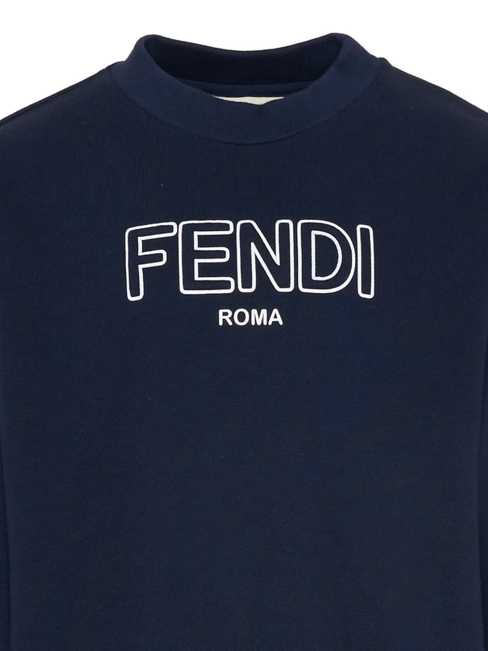 Свитшот с логотипом и круглым вырезом Fendi Kids, синий — фото 3