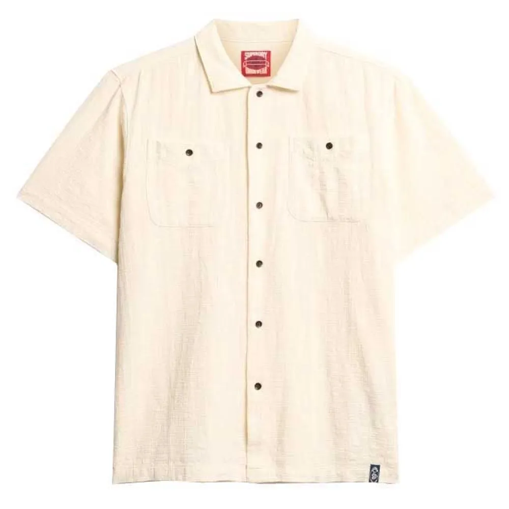 

Рубашка с коротким рукавом Superdry Merchant Textured, бежевый