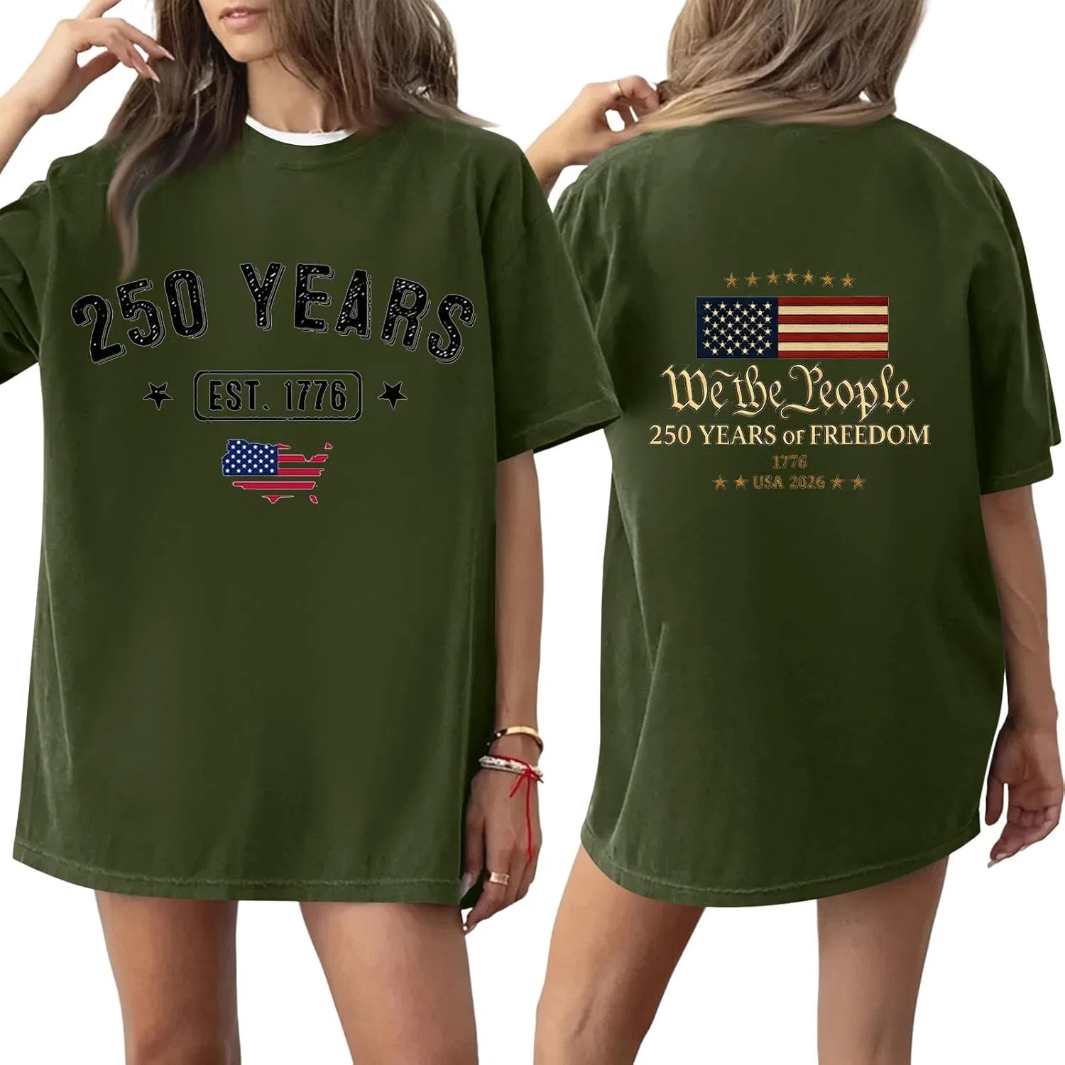 Футболка женская с патриотическим принтом, 2-dark Green