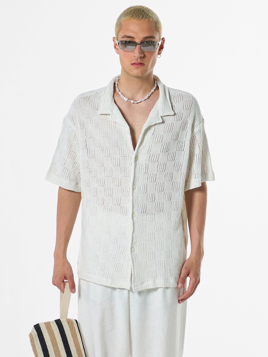 

Рубашка на пуговицах Comfort fit VAMOS CLO Cowslip, белый