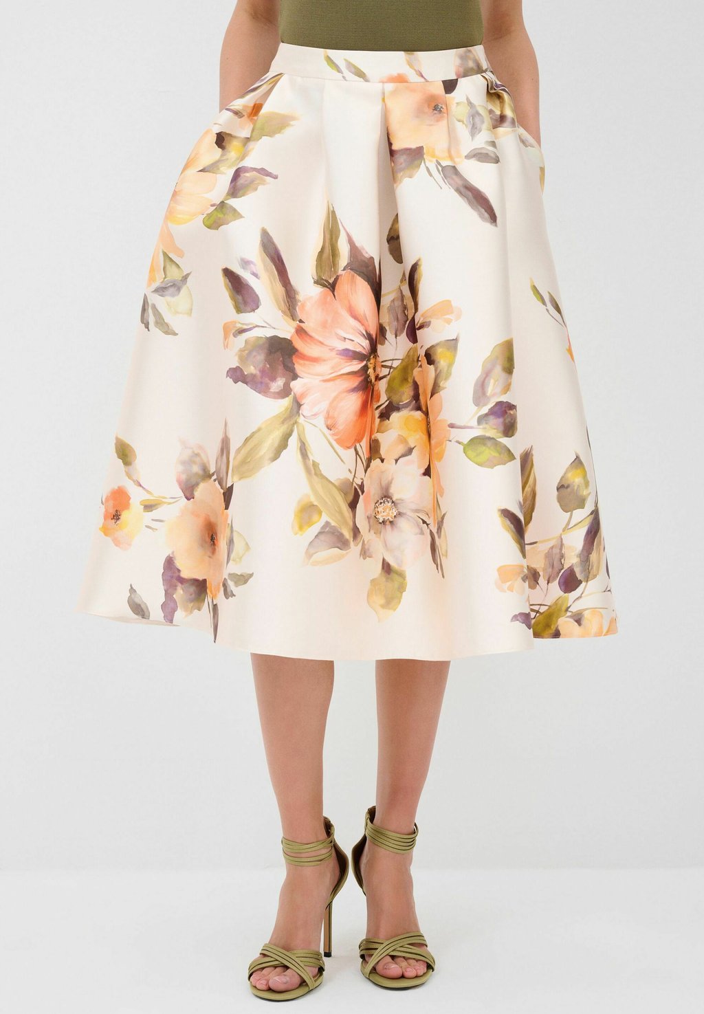 

Юбка плиссированная PATTERNED MIDI - A-line skirt adL, бежевый