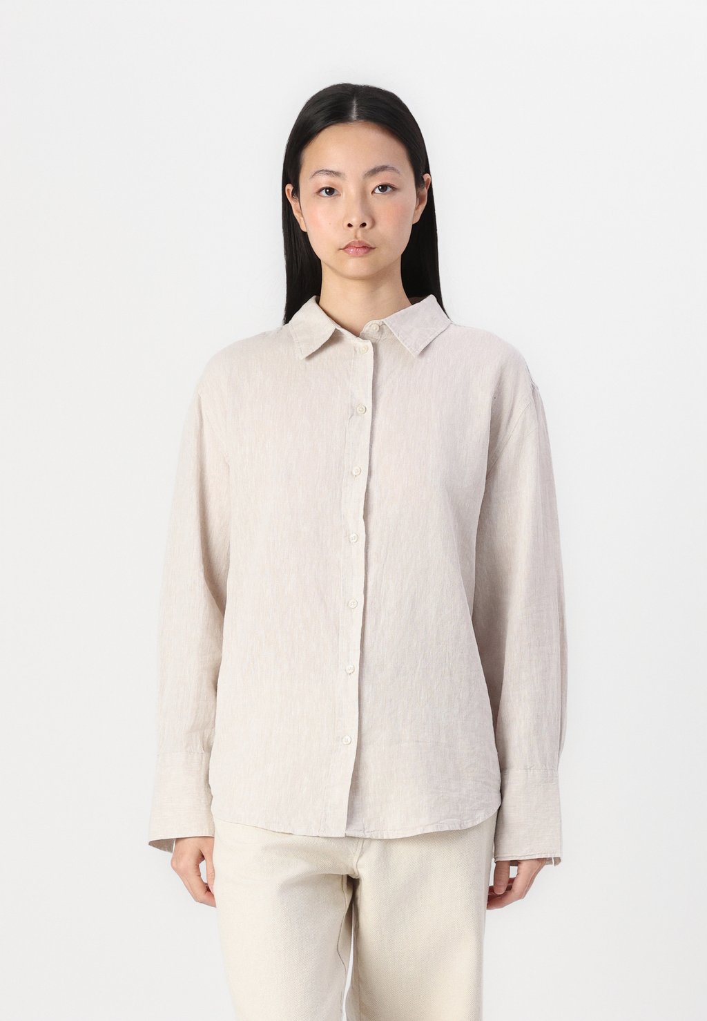 

Блузка на пуговицах Gina Tricot, бежевый