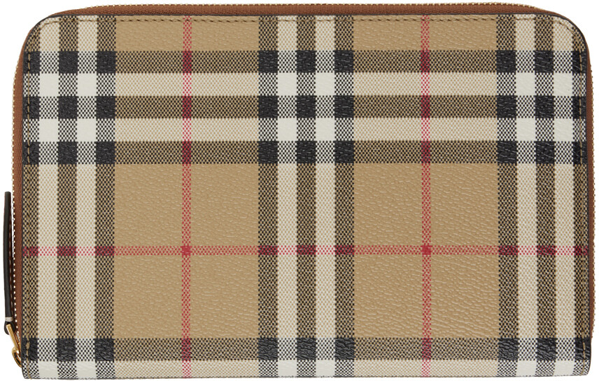 

Бежевый дорожный кошелек в клетку Burberry