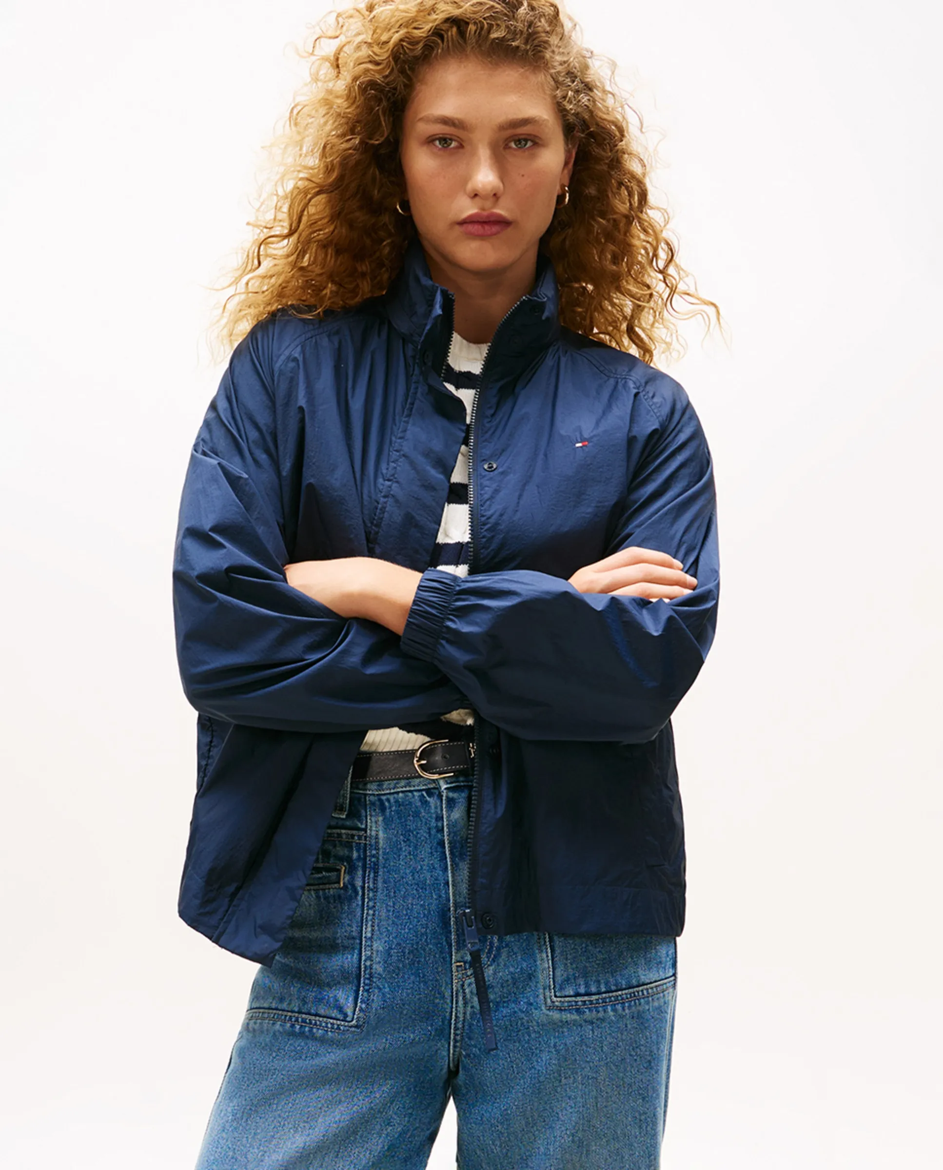 

Женский плащ на молнии Tommy Hilfiger, темно-синий