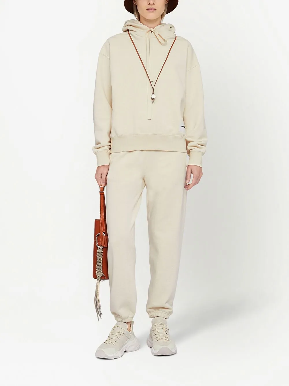 Спортивные брюки из джерси с кулиской JIL SANDER, нейтральный — фото 2