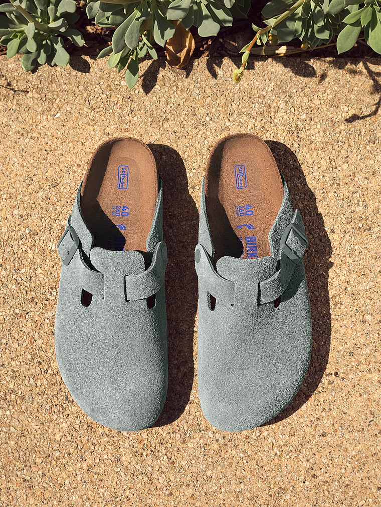 Бостонские сабо с мягкой стелькой Birkenstock, цвет pure sage — фото 3