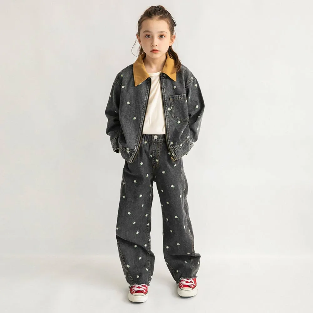 Джинсовая куртка с цветочной вышивкой Branshes, black — фото 4