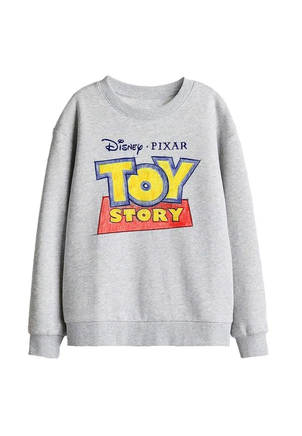 Толстовка с логотипом в стиле скетча из «истории игрушек» Disney, Mottled Light Grey