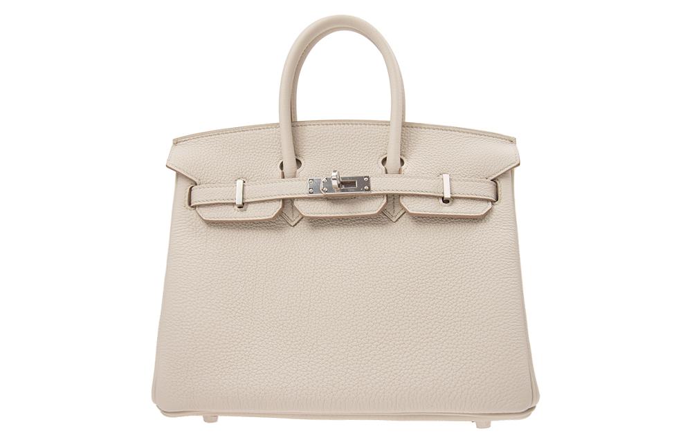 

HERMES Сумка Birkin из телячьей кожи Togo, женская, 8L, цвет Beton Glacier White