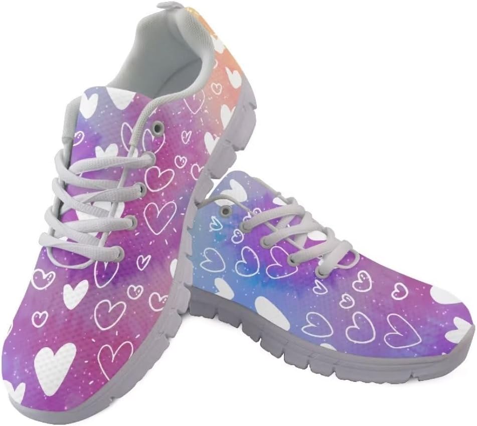 

Кроссовки Jeiento Non Slip на День святого Валентина для женщин и мужчин, сетчатые теннисные кроссовки, подарок на День святого Валентина для девушек, женские кроссовки для прогулок и бега, Galaxy Space Hearts