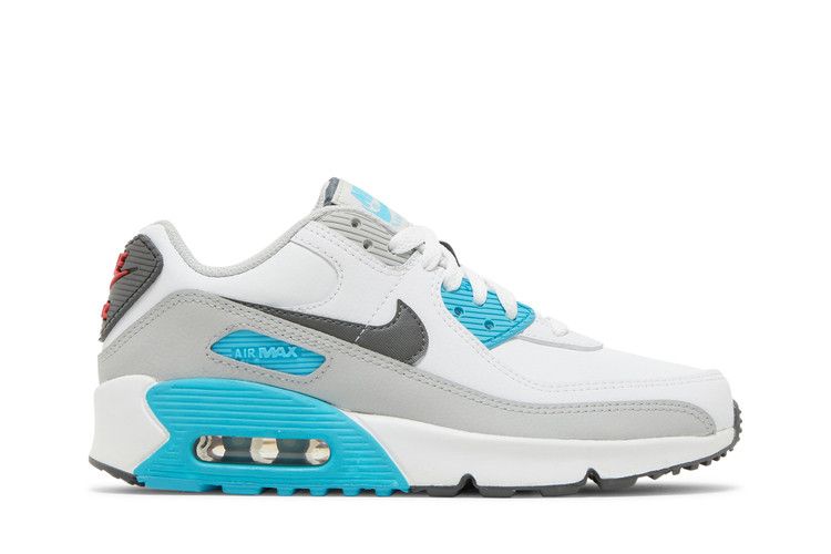 Кроссовки Nike Air Max 90 Leather GS 'White Chlorine Blue', белый — фото 2