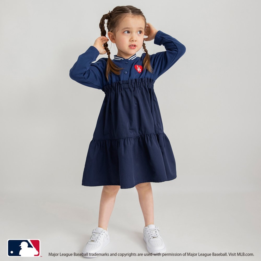 Длинное платье в стиле стадионной куртки Branshes, Navy blue — фото 4