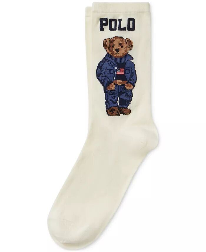 Женские носки Americana Polo Bear Crew Polo Ralph Lauren, слоновая кость — фото 2