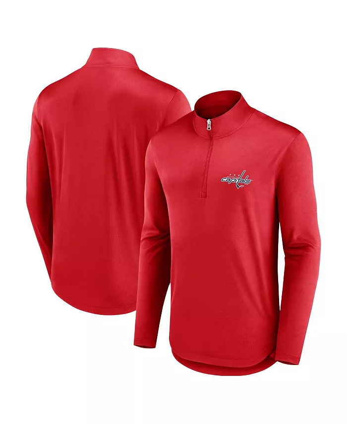 

Толстовка Men's Red Washington Capitals Mock Neck Quarter-Zip Top Fanatics