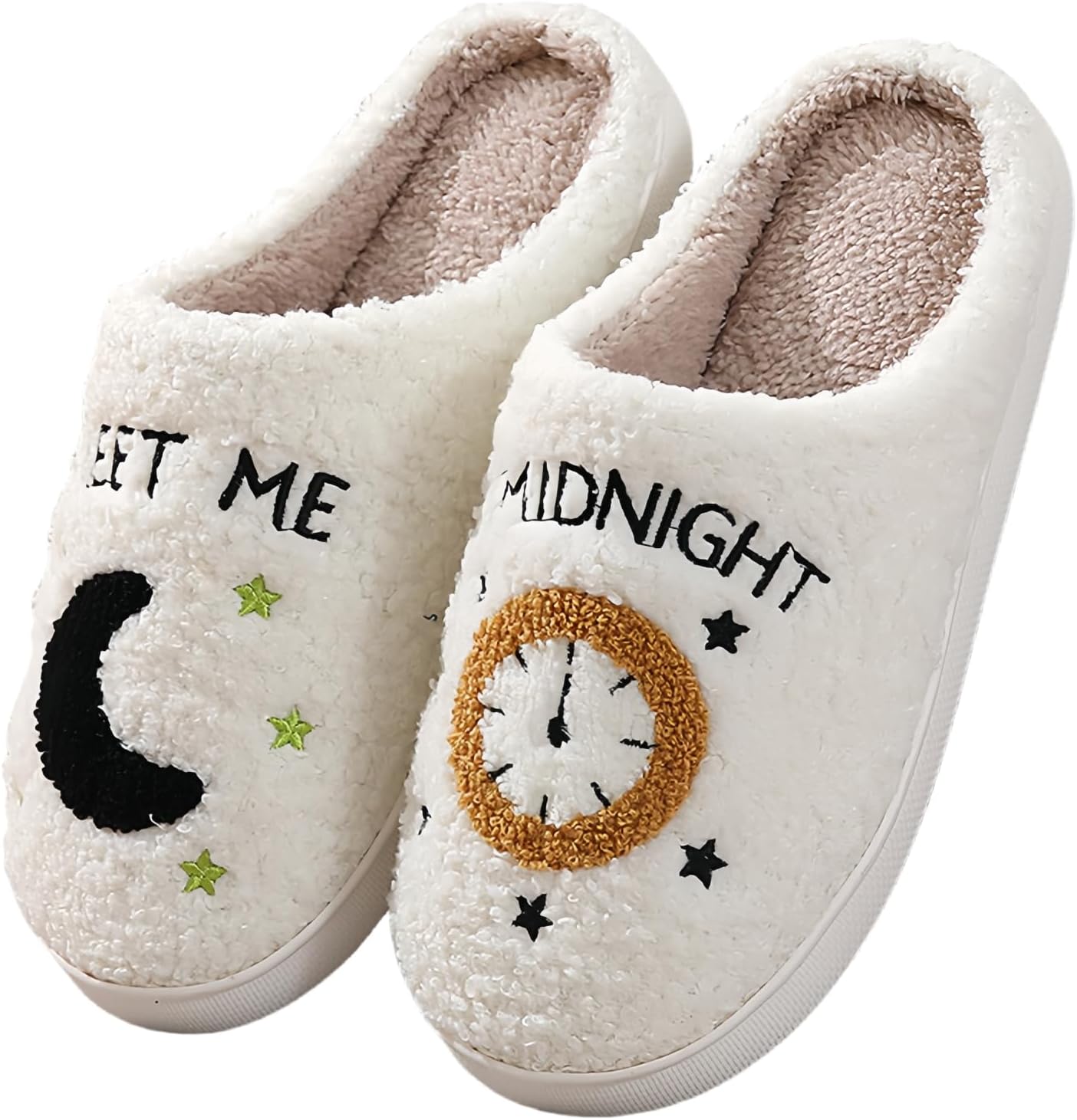 

GEBUFAW Пушистые тапочки с вишнями и клубникой, уютные домашние тапочки для женщин и мужчин, милые фруктовые домашние тапочки, подарок, Clock