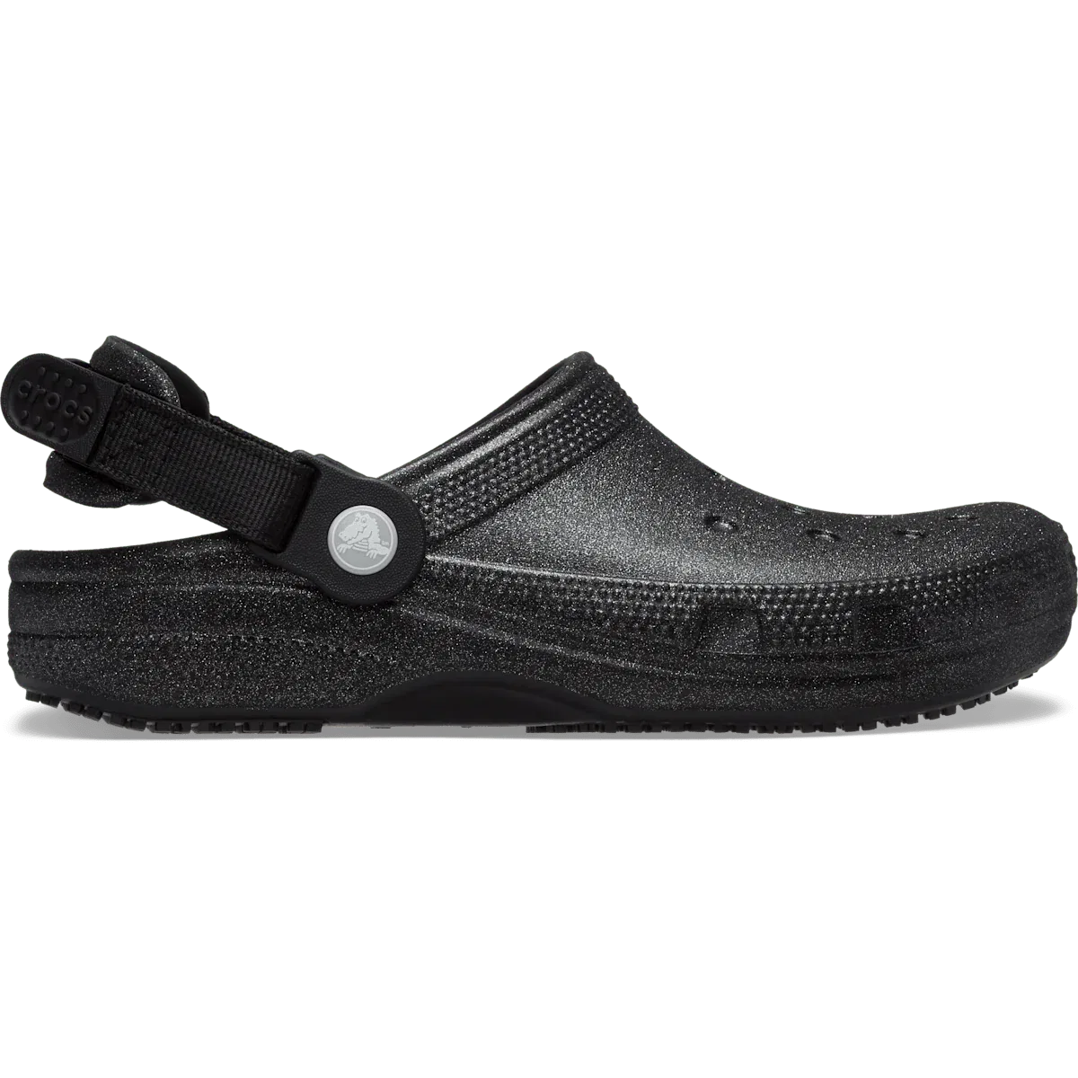 Классические рабочие графические сабо Crocs PFD, Black Glitter