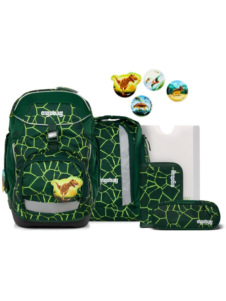 

Ergobag Набор школьных рюкзаков, 6 предметов, BärRex 2025, зеленый