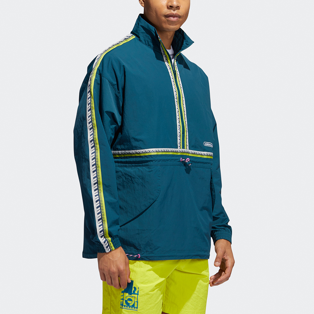 Куртка мужская водонепроницаемая зелёная Adidas Originals, бирюзово-зелёная — фото 4