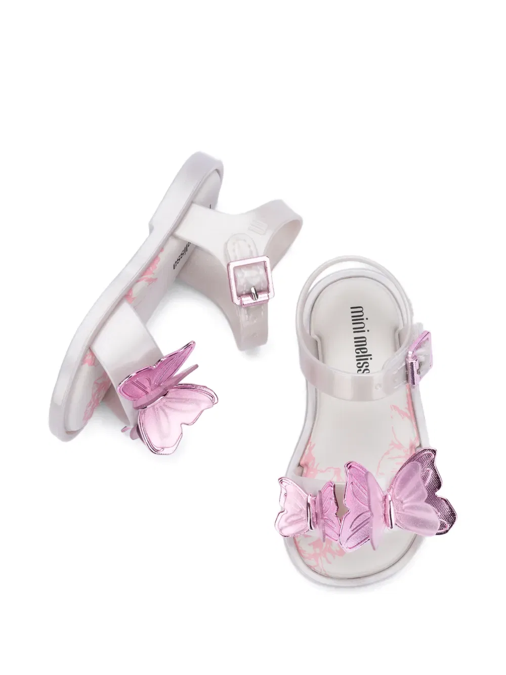 Сандалии с пряжкой в виде бабочки Mini Melissa, белый — фото 3