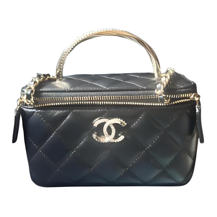 

CHANEL Женская черная кожаная сумка на одно плечо Lambskin