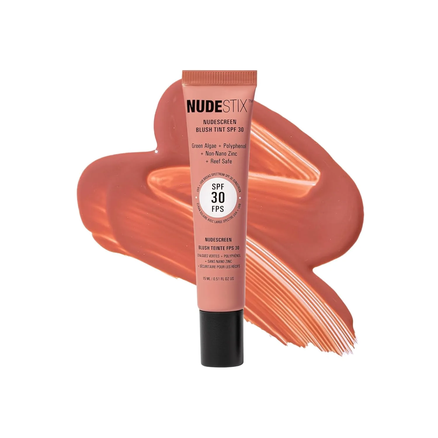 Жидкие румяна-тинт Nudestix Nudescreen Blush Tint SPF 30 - многофункциональные румяна для щек, глаз и губ с минеральным солнцезащитным фильтром | Широкий спектр защиты от UVA/UVB-лучей и синего света, Sunkissed