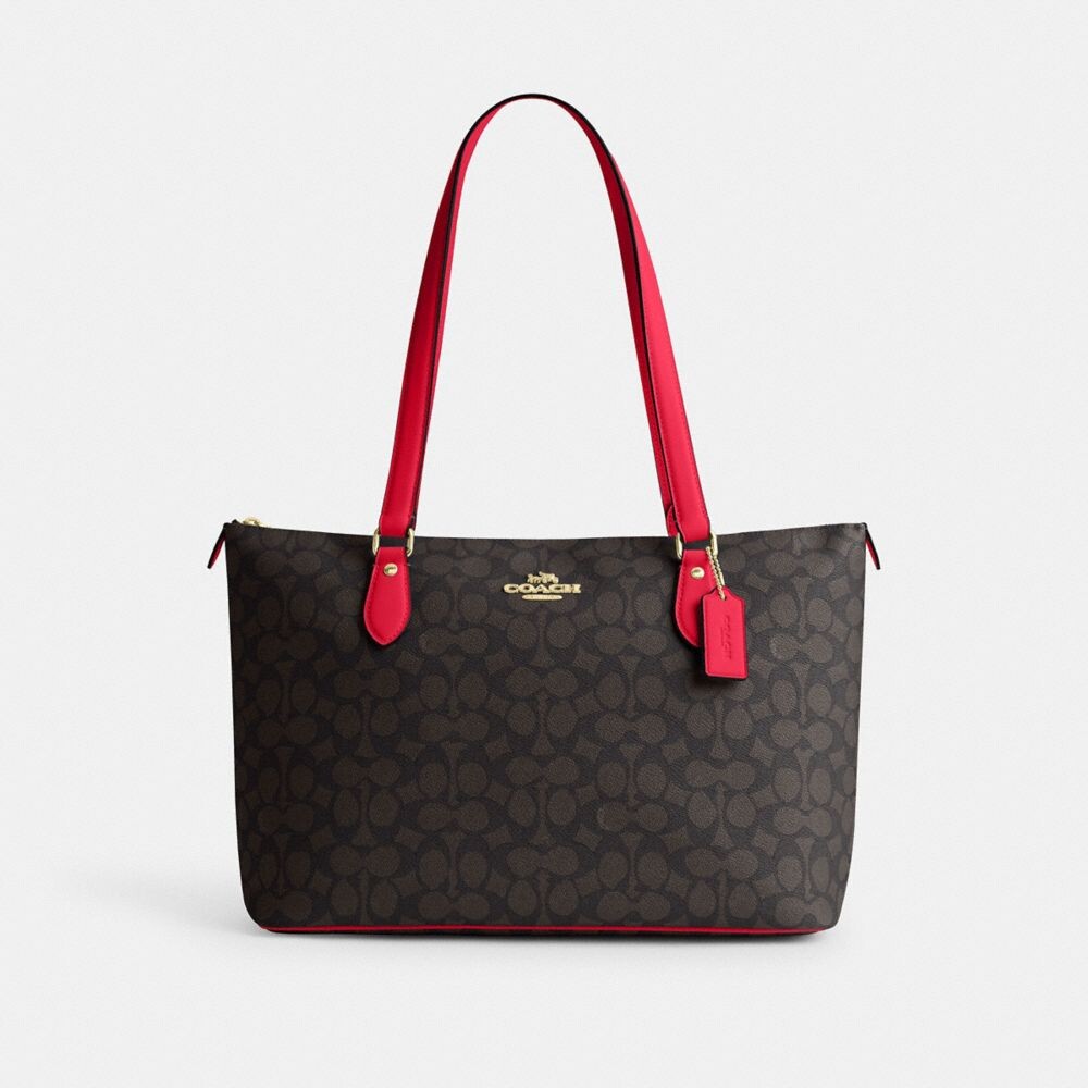 

Галерея Сумка-тоут COACH, цвет gold/walnut/bold red, Коричневый, Галерея Сумка-тоут COACH, цвет gold/walnut/bold red